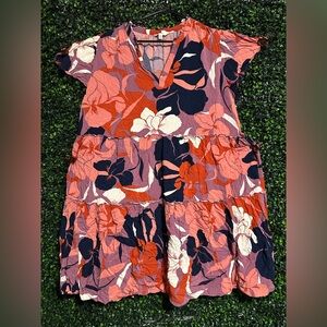 Terra & Sky Pink and Navy Floral Dress